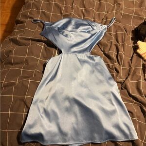 SHEIN Light Blue Backless Dress